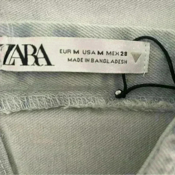 ZARA Denim Mini Dress Light Blue Spaghetti  Straps Side Zipper Size M - Picture 4 of 11
